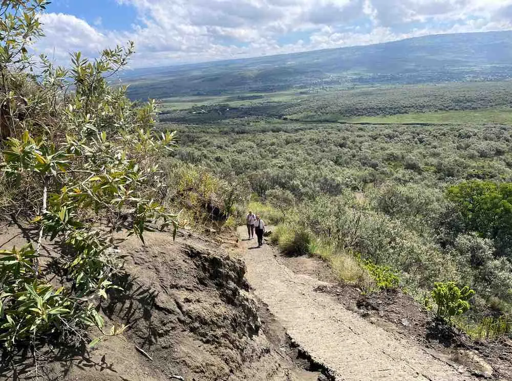 Hikers on the crater rim of Mount Longonot